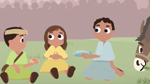 Jesus feeds the five thousand - animated film